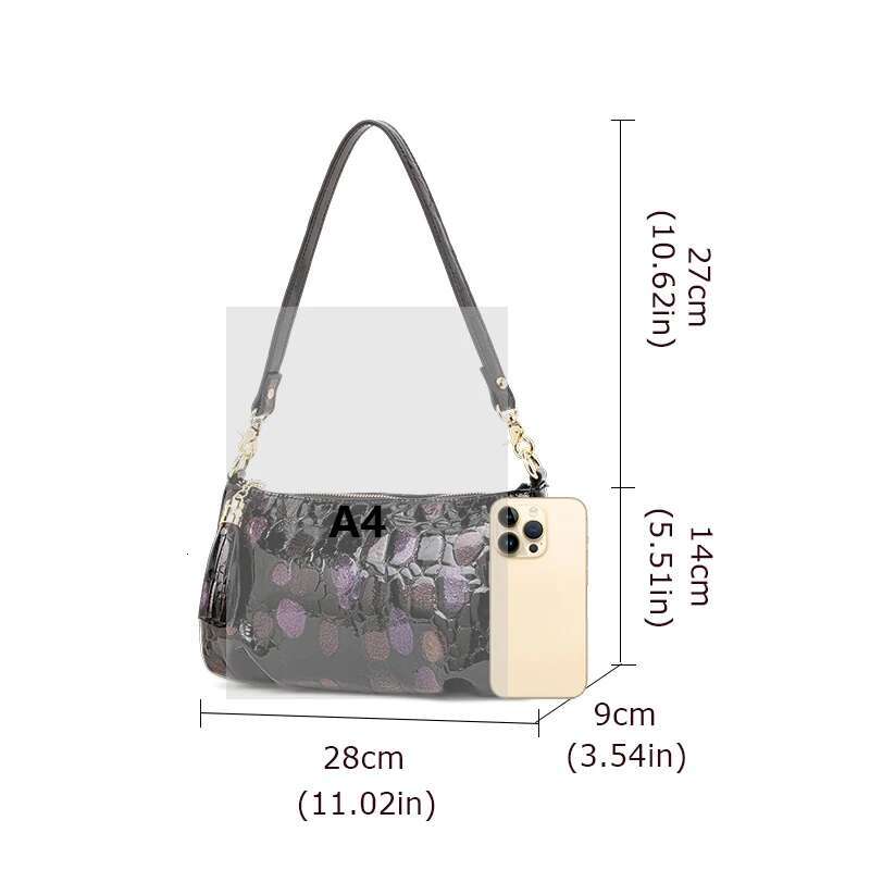 Aidrani Women's Genuine Leather Shoulder Fashionable Polka Dot Design Brand Cowhide Crossbody Bag