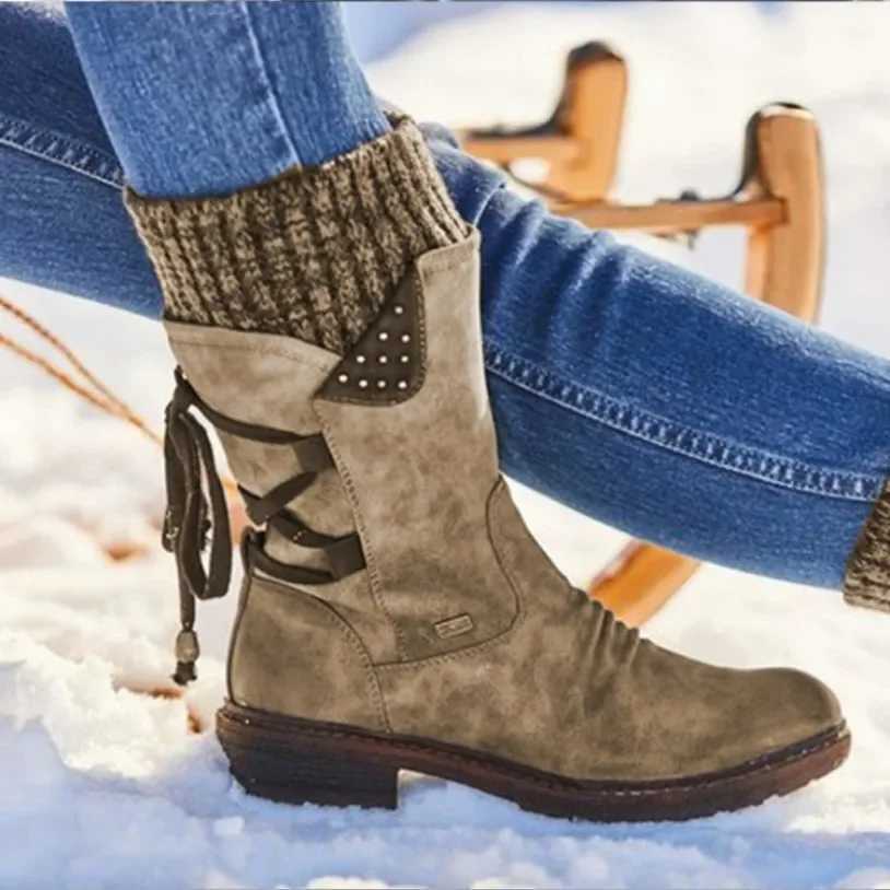 Women Winter Mid-Calf Boots Winter Shoes Ladies Fashion Snow Boots Shoes Thigh High Suede Warm Botas 2023 Z250704