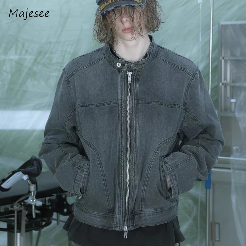 Denim Jackets for Men Washed Vintage Cool Personality Japanese Style Handsome High Street Couples Outwear Daily Jackets Men 250214