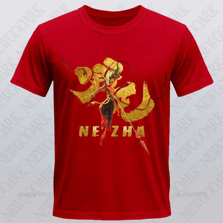 Movie T-shirt China Hero Nezha Printed Graphic Mens and Womens Cotton Casual Shirt Short Sleeve M250219