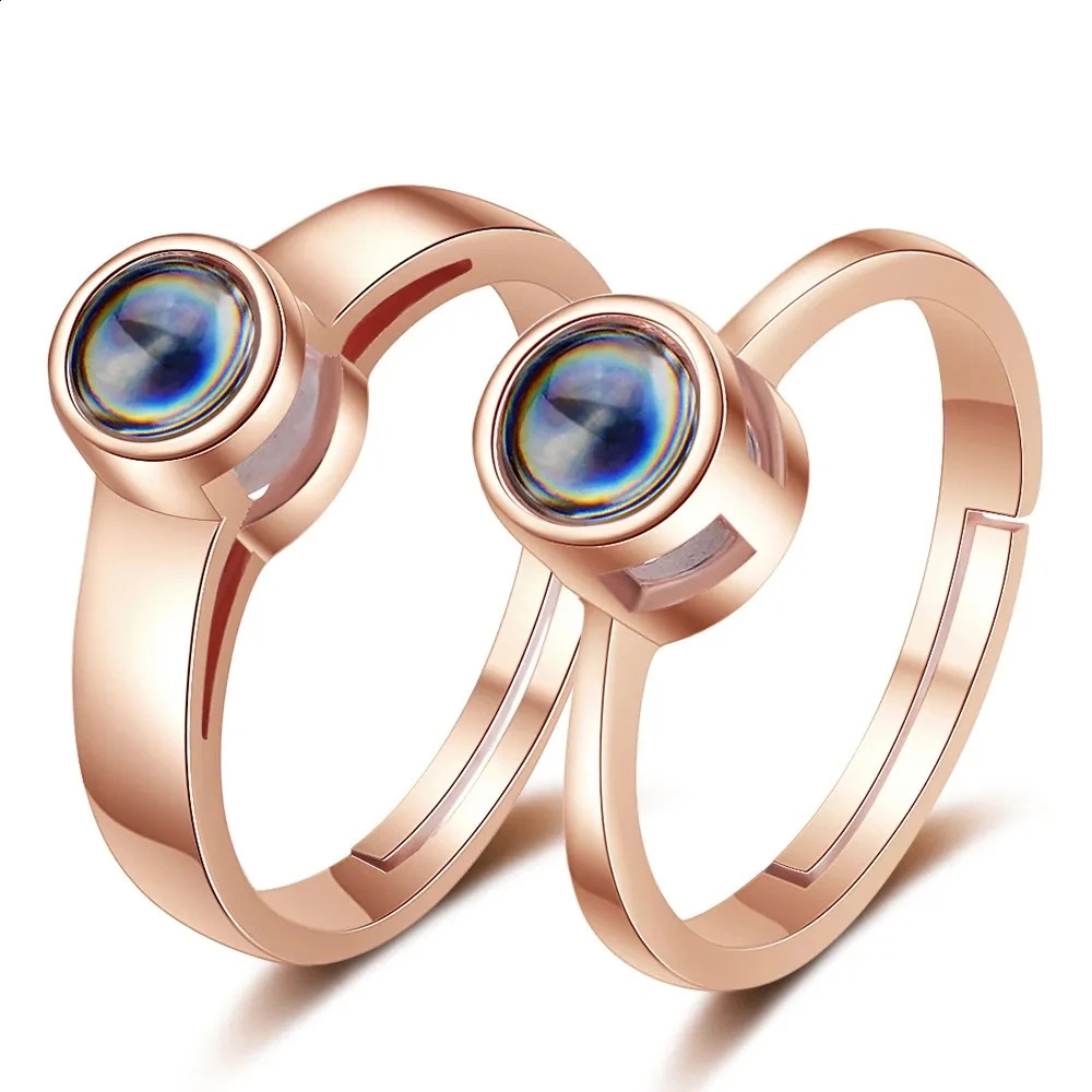 2pc Personalized Custom Po Projection Rings For Women Men Couples Ring Gifts For Her Valentines Day Gifts Memorial Jewelry 250214