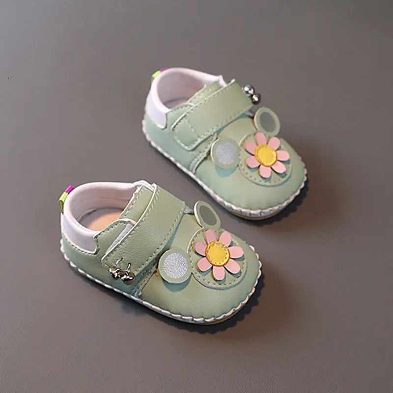 Baby Shoes Spring Soft Leather Anti Slip Casual Flats Baby Girls Dress Princess Shoes First Walkers Cute Flower Kids Shoes 250219