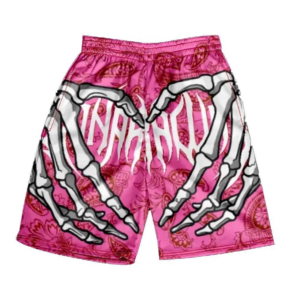 Men's Shorts Summer Men Skull Shorts Kids Training Multicolor Shorts Boys Girls Sports Breathable Shorts Adult Hip Hop Short Pants Streetwear z25