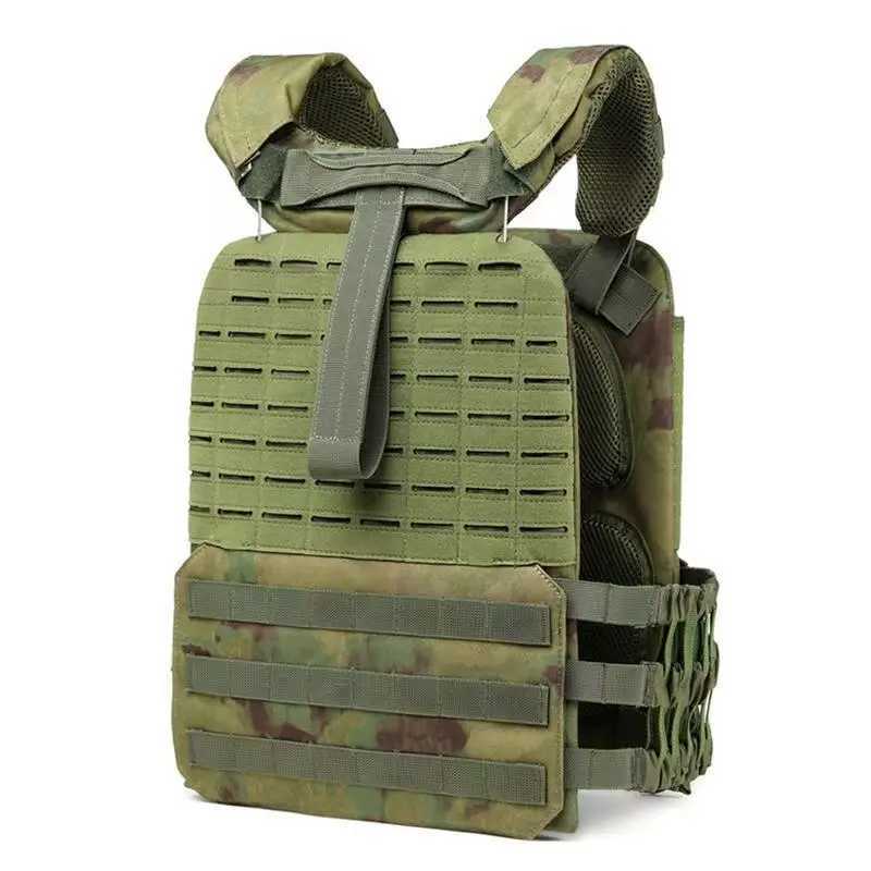 Army Green Breathable and Wear-resistant Tactical Vest - Outdoor Training Multi-functional MOLLE System Weight-bearing GearXJ250219
