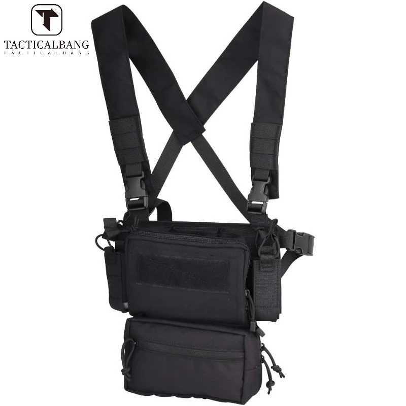 Tacticalband Hunting Tactical Vest Magazine Pouch Modular Chest Rig Set Drop Pouch 3PCS Mag Insert SetXJ250219