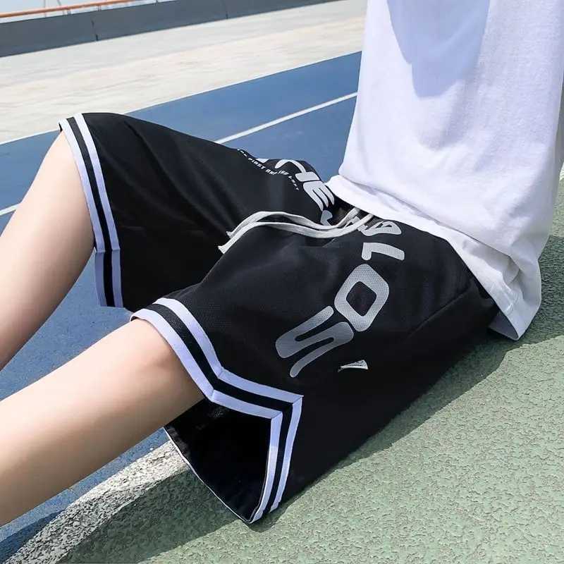 Men's Shorts American High Street Fashion Shorts for Men Trendy Brand Summer Basketball Sports Loose Fit Five-Point Mid-Length Shorts for Me z250