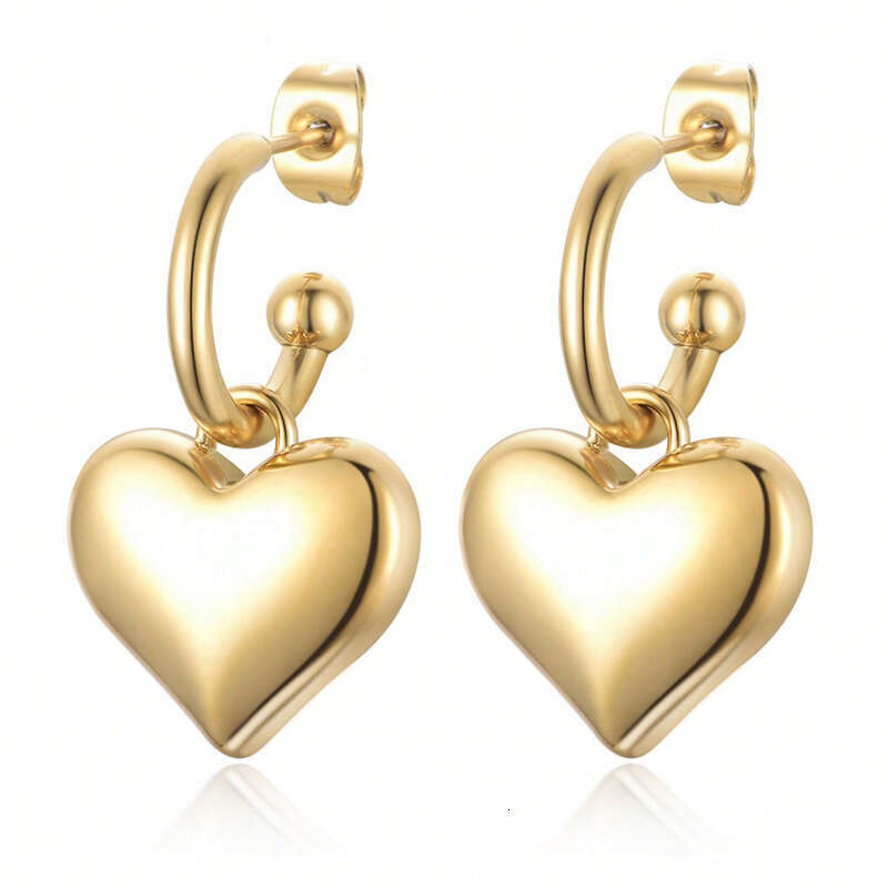 Titanium non fading earrings, women's stainless niche gold steel earrings and accessories
