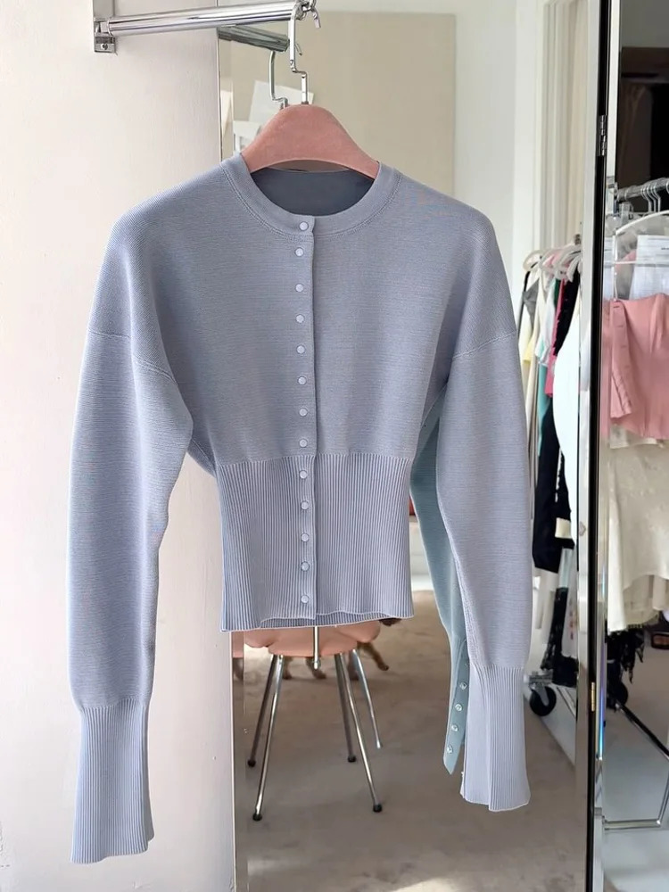 Tossy Autumn Fashion Knitwear Cardigan Top Womens Ribbed Patchwork Slim Casual Cropped Inner Top Womens Knit Cardigan Outwear 250214