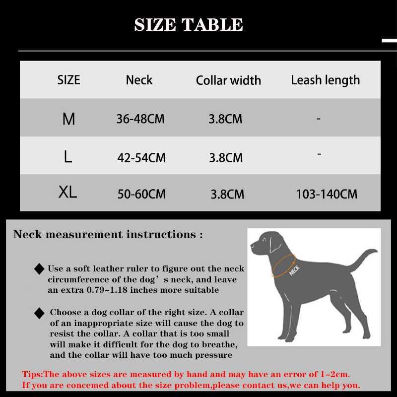 Pet Dog Collar Leash Set Nylon Material Durable Dog Collar Reflective Leash Pet Tactical Training Dog Collar Large Dog Leash SetXJ250218