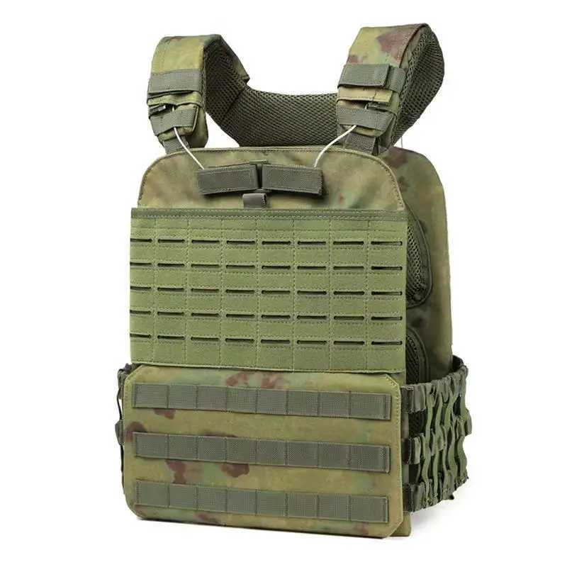Army Green Breathable and Wear-resistant Tactical Vest - Outdoor Training Multi-functional MOLLE System Weight-bearing GearXJ250219