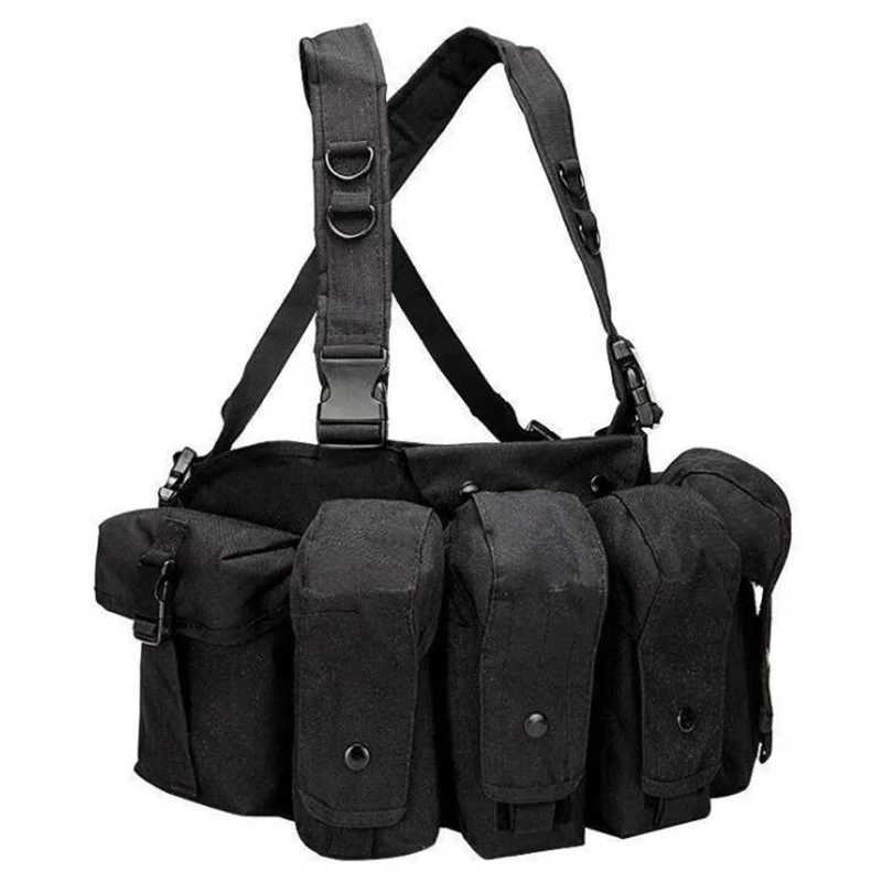 AK Chest Rig Vest Molle Tactical Military Army AK 47 Magazine Pouch For Outdoor CS Airsoft Paintball Hunting Shooting Vest GearXJ250219