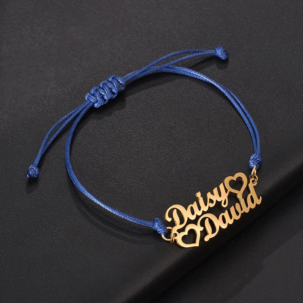 HIYONG Stainless Steel Cutting English Name Bracelet Personalized DIY Hand-woven Hand Rope Unisex Hand Jewelry 250214