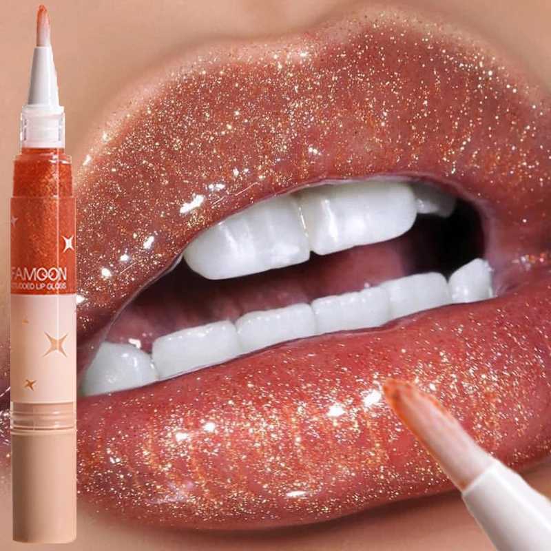 Waterproof diamond glitter rotary pen lip gloss lasting mirror moisturizing shimmer liquid lipstick Korean cosmeticsW250219