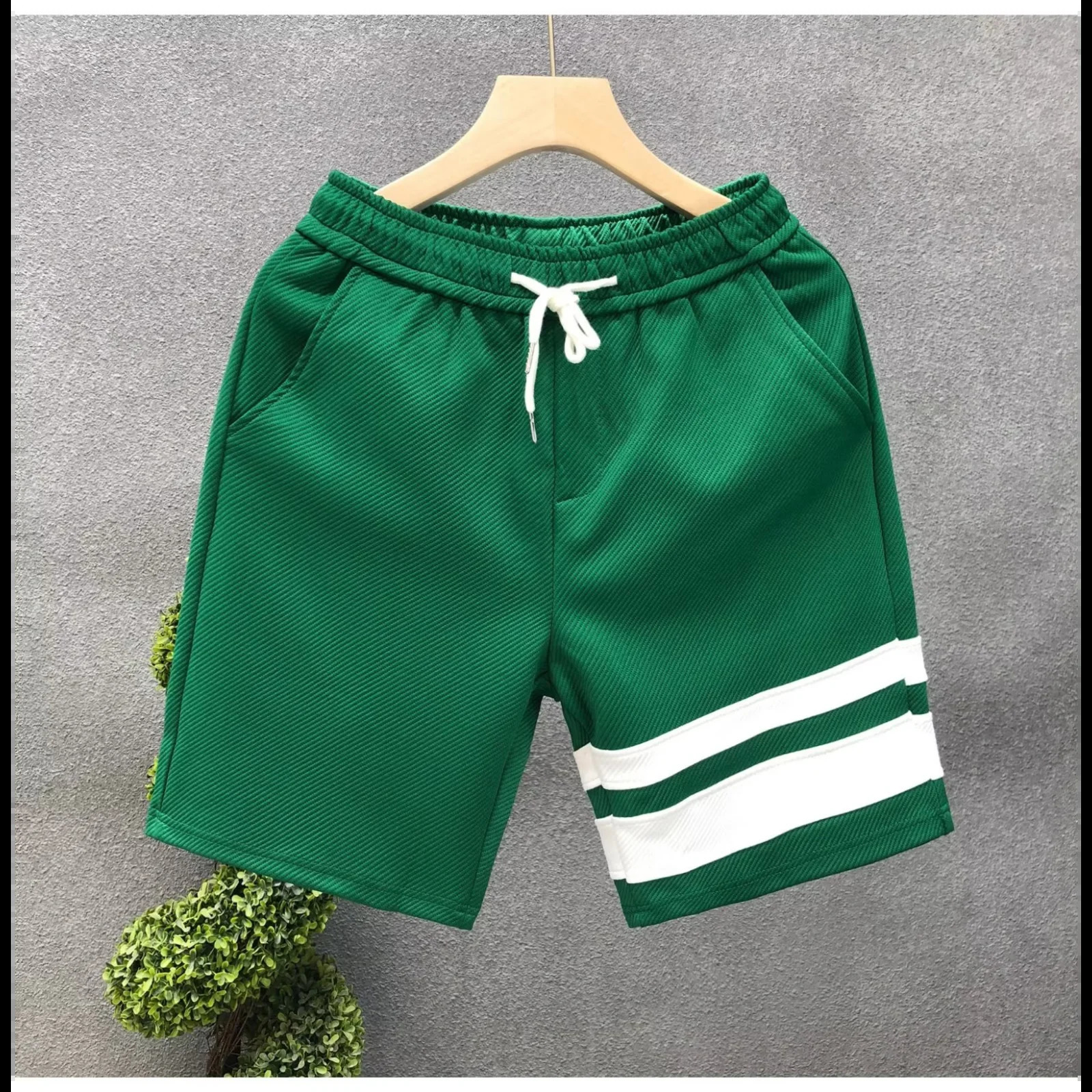 High Quality Mens Shorts Summer American Fashion Green Short Pants Harajuku High Street Mens Clothing Casual Streetwear 250218