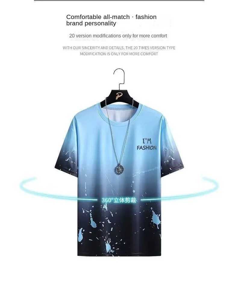 Summer mens casual suit mens thin quick drying round neck short sleeved T-shirt youth home wear sports two-piece setXJ250326