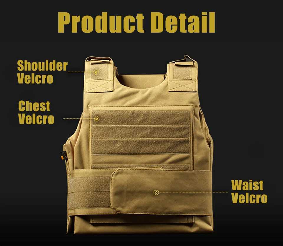 Security Guard Anti-Stab Tactical Vest with two Foam Plate Military Miniature Hunting Vests adjustable shoulder strapsXJ250219