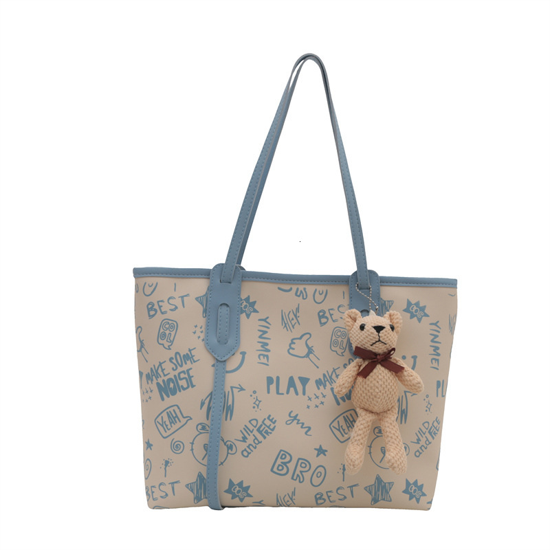 Tote women's large capacity shoulder high-end sense, big bag, 2025 new trendy and niche graffiti class commuting bag #swissmilitary