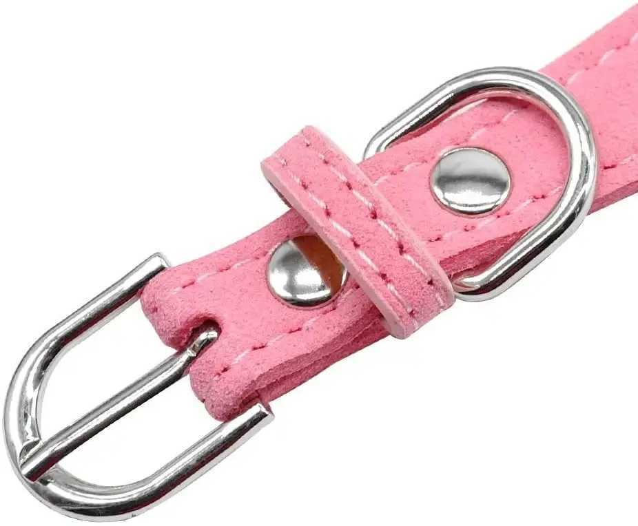Pet Harness Leash With Rhinestone Bling Crystal Adjustable Chest Strap Soft Suede Bow Leather High Quality Drop ShippingXJ250218