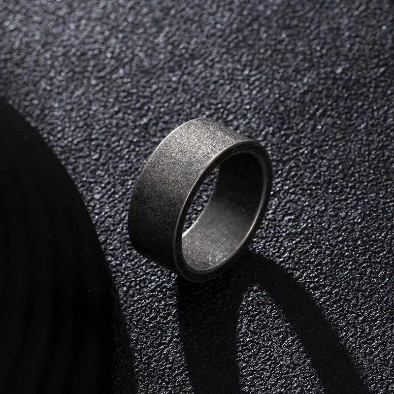Retro Metal 8/10/12mm Antique Distressed Wide Ring For Men Stainless Steel Ring Punk Gothic Rock Hiphop Accessories Jewelry GiftXJ250219