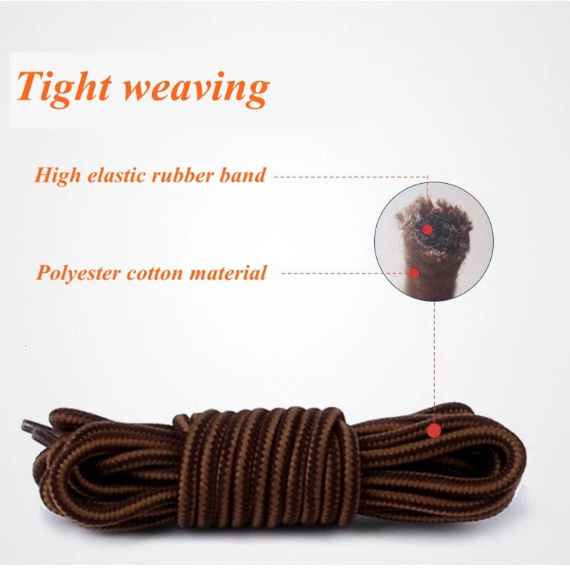 1 Pair Round Shoelaces Martin Boots Shoe Laces Striped Double Color Apply to High Gang Casual Shoes Cotton Shoelace 18 Colors 250219