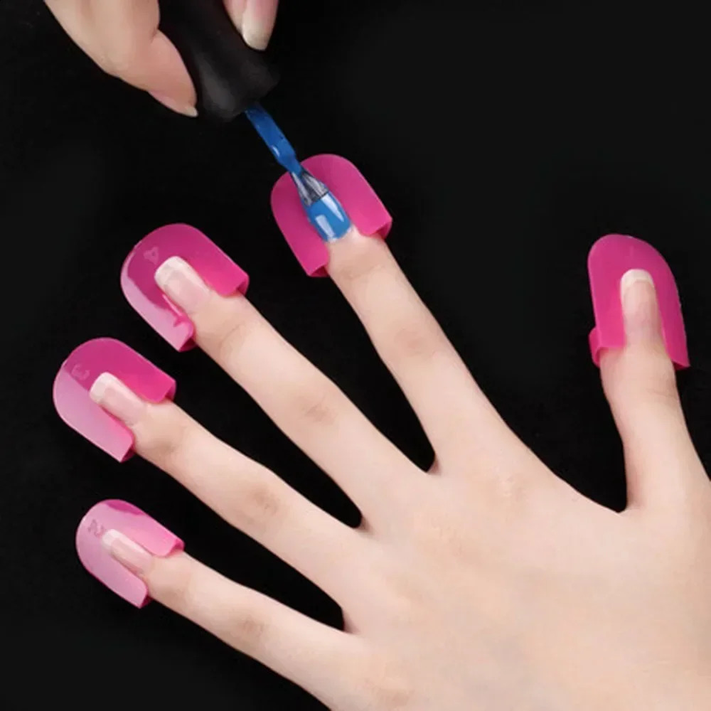 26pcs/set 10 Sizes G Curve Shape Varnish Shield Nail Protector Finger Cover Spill-Proof French Stickers Manicure Nail Art Tools 250214