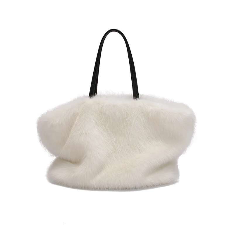 New Women Shoulder Totes Handbag Brand Party Ladies Natural Mink Fur Hand Bags Designer Evening Bag