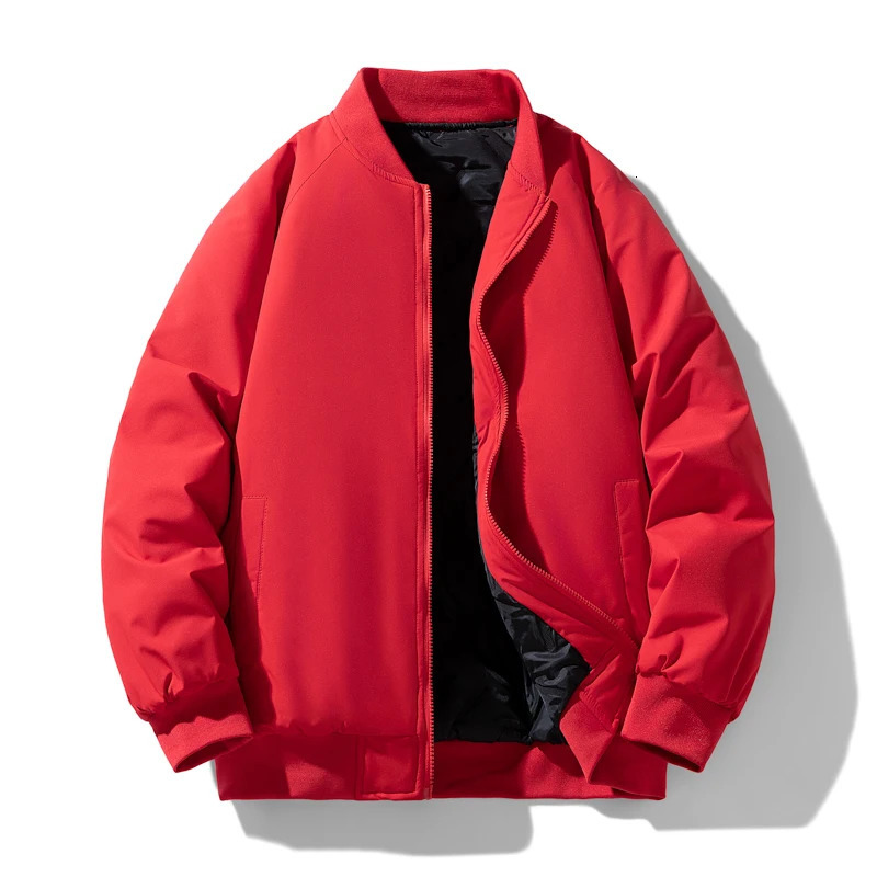 Baseball Jacket Mens 6XL7XL8XL Large Size Cotton Thickened Warm Autumn and Winter Plus Solid Color Casual 250218