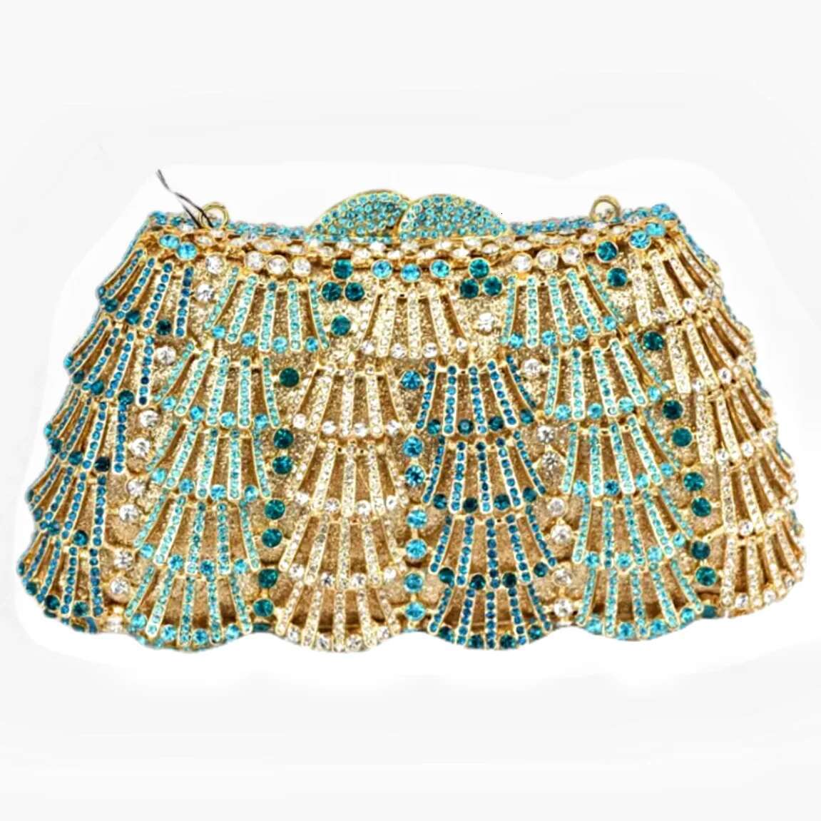 XIYUAN Women Crystal Clutch Evening Bags Wedding Party Rhie Handbags Bridal Purse Female Designer Hollow Clutches