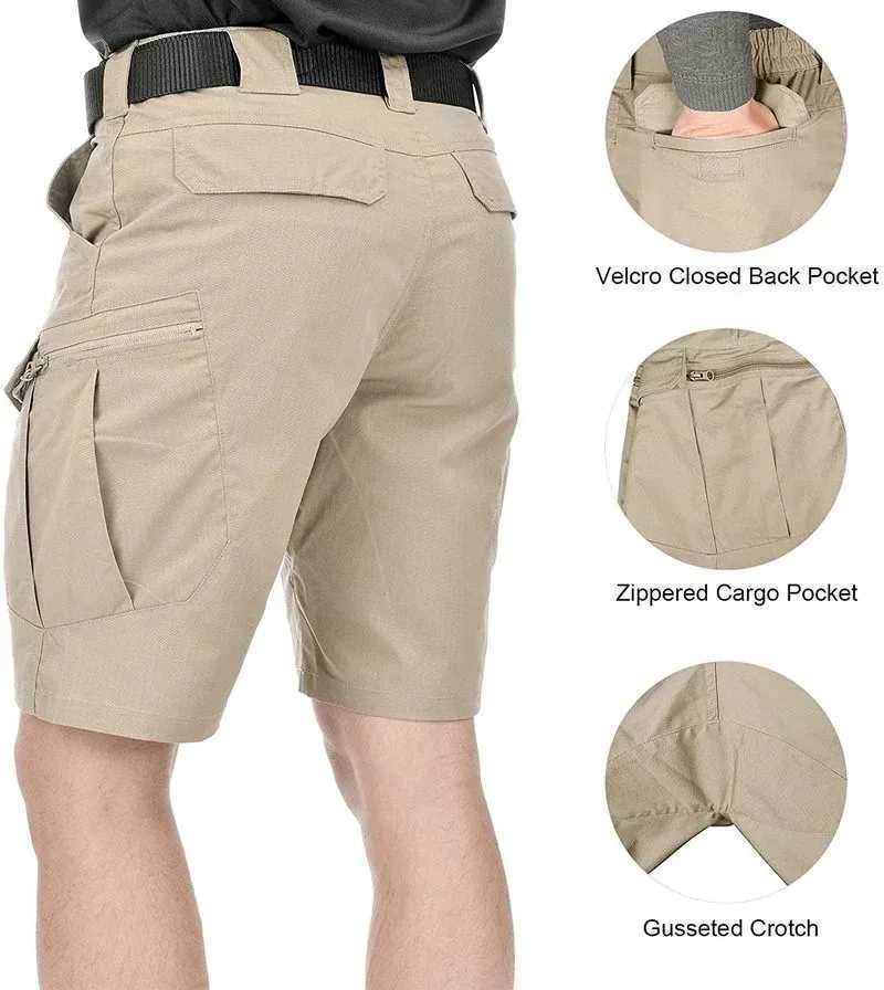 Including Belt Men Huntingshorts Upgraded Waterproof Quick Dry Multi-Pocket Short Pants Outdoor Hunting Fishing Cargo Shorts W250219