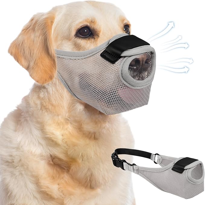 Adjustable Comfort Muzzle for Pets Securely Designed to Block Unwanted Behaviors while Enabling Consumption