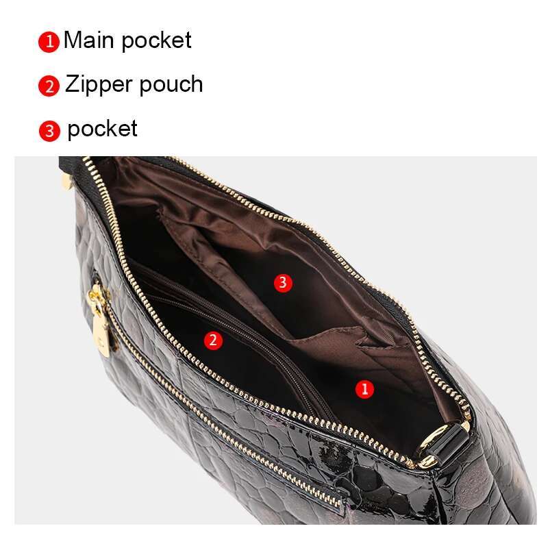Aidrani Women's Genuine Leather Shoulder Fashionable Polka Dot Design Brand Cowhide Crossbody Bag