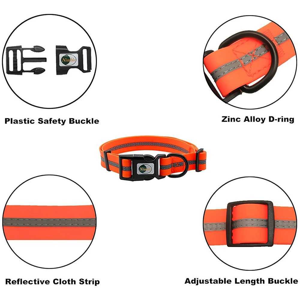 Dog Collar Waterproof Pet Collars Anti-Odor Durable Adjustable Polyester Soft with Reflective Stripe Basic Dog Collars S/M/L W250219