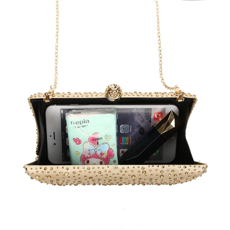 Gold Clutch Bags for Women Green Purses and Handbags with Rhinestone Wedding Shoulder Bag Ladies Evening ZD1300 250218