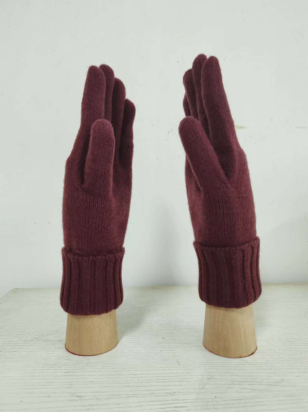 Men's Warm Wool Knitted Five Finger Gloves for Fall & Winter - Model XYS005