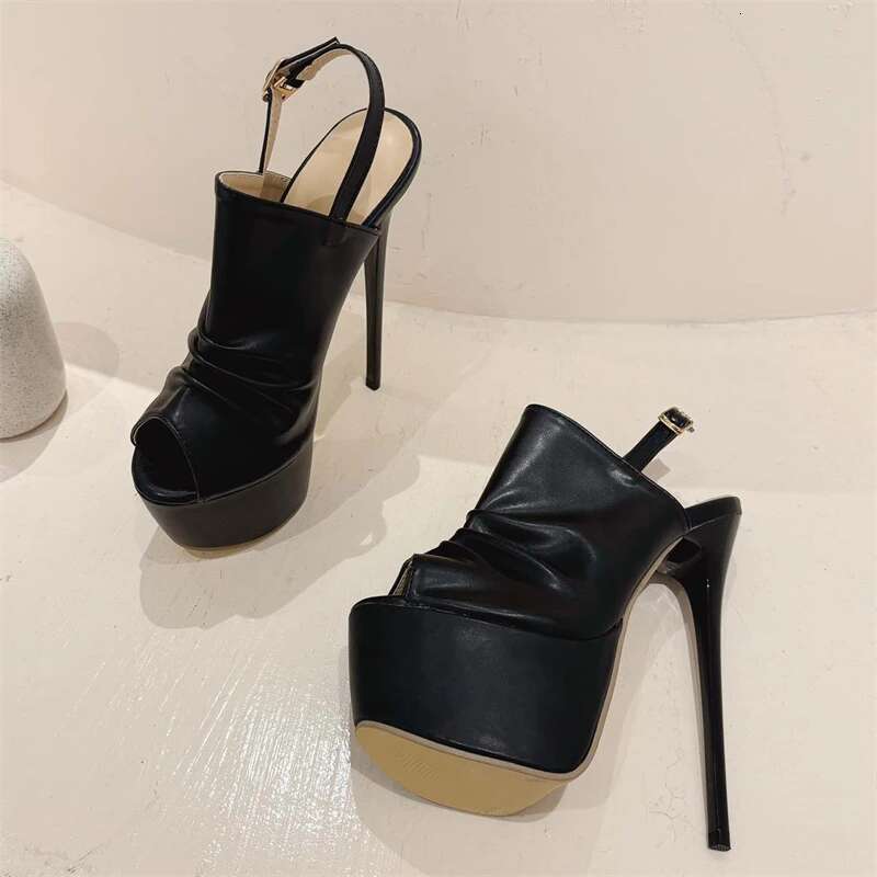 Fashion Pleated Peep Toe Women Pumps Sandals Sexy Buckle Strap Hollow Out Thin High Heels Shoes atillas De Mujer