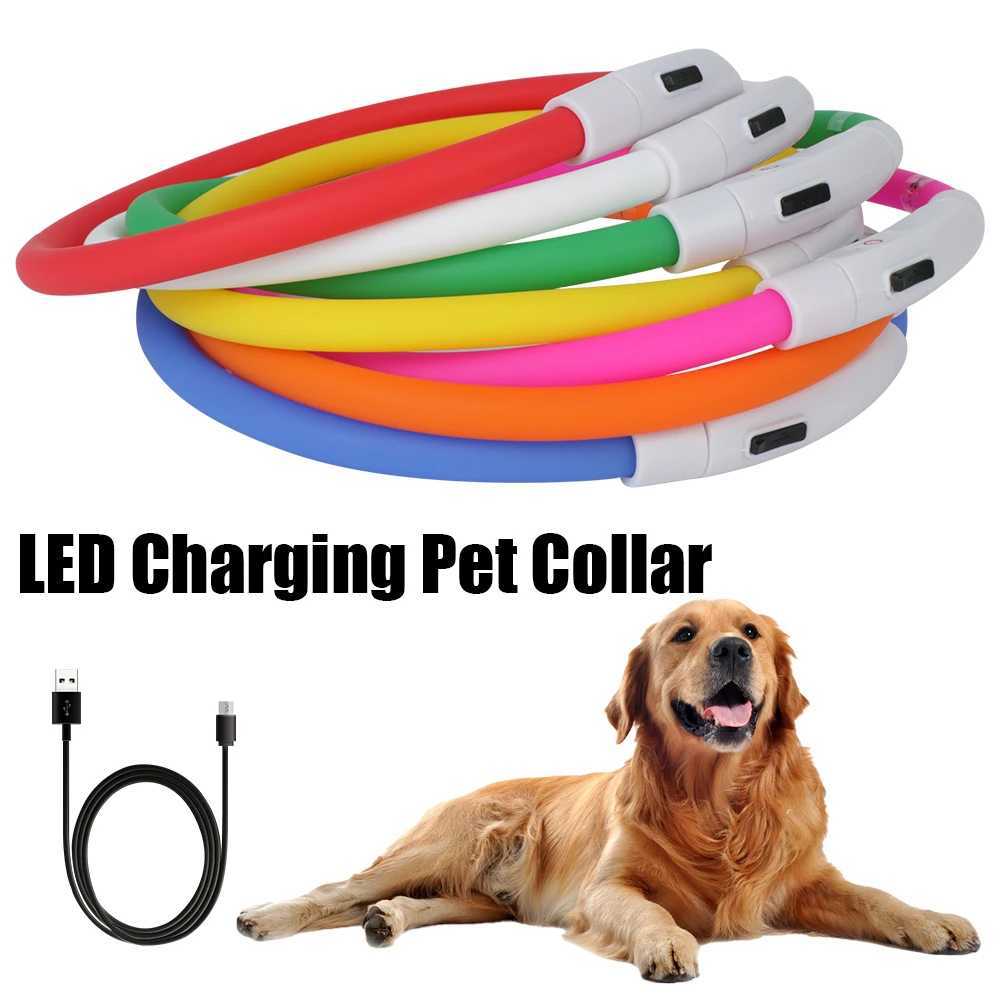 Night Luminous Charge Collar Pet Accessories Night Safety Flashing Glow Collar Dog Loss Prevention Led Usb Dog Collar W250219