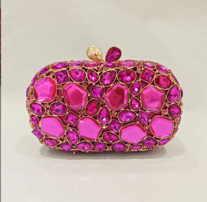 Stones Evening Bag Diamond Party Clutch Purse Women Wedding Long Chain Clutches Metal Minaudiere Rhinestone Purses Bags 250213