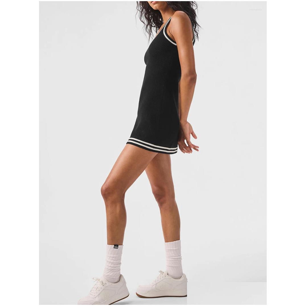 Basic Casual Dresses Womens Summer Fashion Tennis Club Sweater Knit Dress Shortsleeve Drop Delivery Apparel Clothing Otxke
