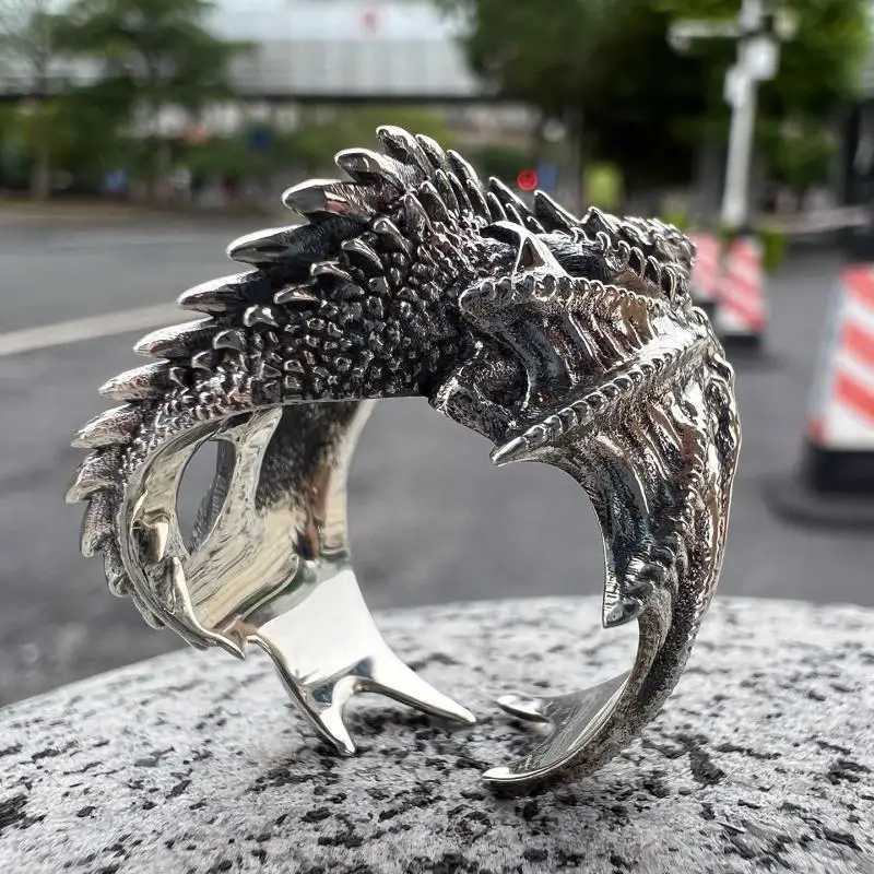 Dragon Rings Gothic Punk Style Pterosaur Wings Opening Adjustable Rings Vintage Jewelry Accessories GiftsXJ250219