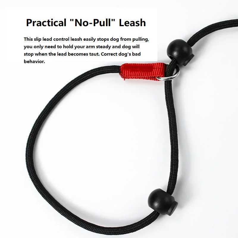 Training Dog Choking Rope Leash 2 in 1 Lead Collar 150cm P-Shaped Chain Slip Lead Control Leash for Small Large Competition DogsXJ250218