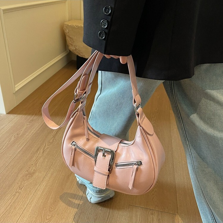 2025 spring new niche Maillard high-end crescent underarm single shoulder crossbody bag, spicy girl bag #swissmilitary