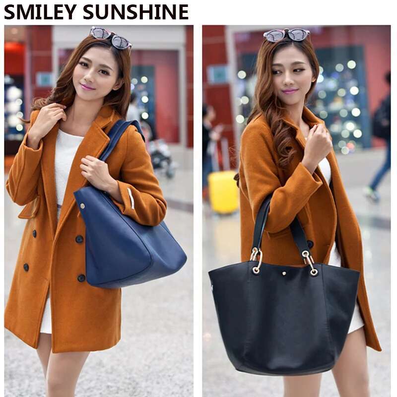 Brown 2021 Women Messenger Large Shoulder Big Leather Female Genuine Black Handbag Ladies Crossbody Bag Sac A Main Femme