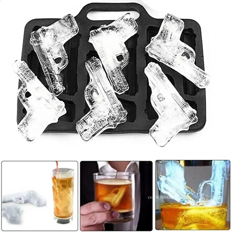 3D Ice Cube Mold Make Unique Bullet-Shaped Ice Cube Maker Ice Ball Mould Whiskey Wine Cocktail Mold Bar Accessories 250218