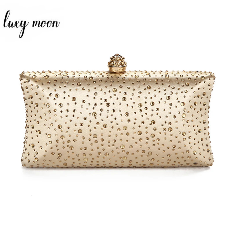 Gold Clutch Bags for Women Green Purses and Handbags with Rhinestone Wedding Shoulder Bag Ladies Evening ZD1300 250218