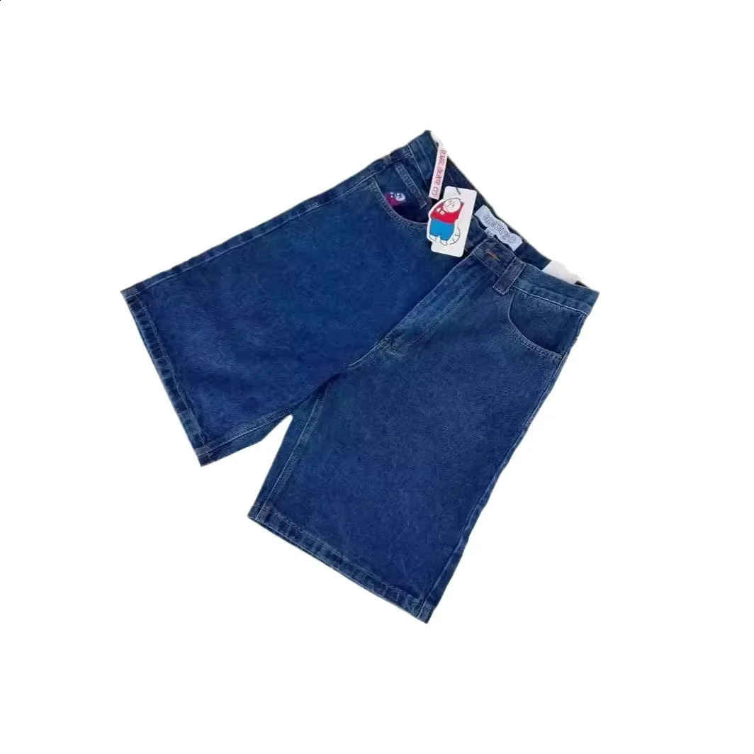 Trendy Polar Large Boys Hip Hop Wide Leg Denim Shorts Mens Casual Loose Fit Jeans From China Mainland For All Seasons 250218