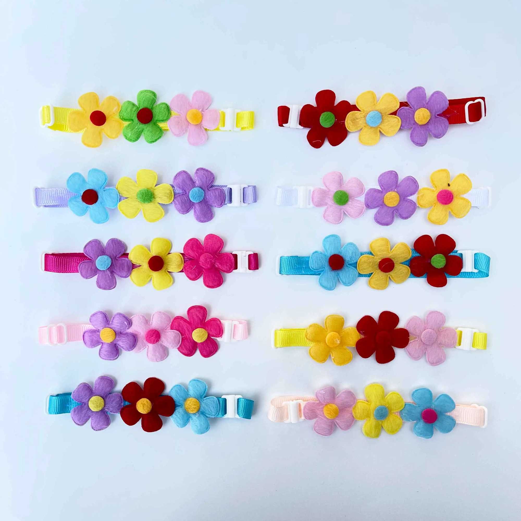 50/100 Pcs New Pets Dog Grooming Supplies Spring Flower Style Puppy Dog Collar Bow Tie Accessories Cute Dogs Bow Tie Necktie W250219