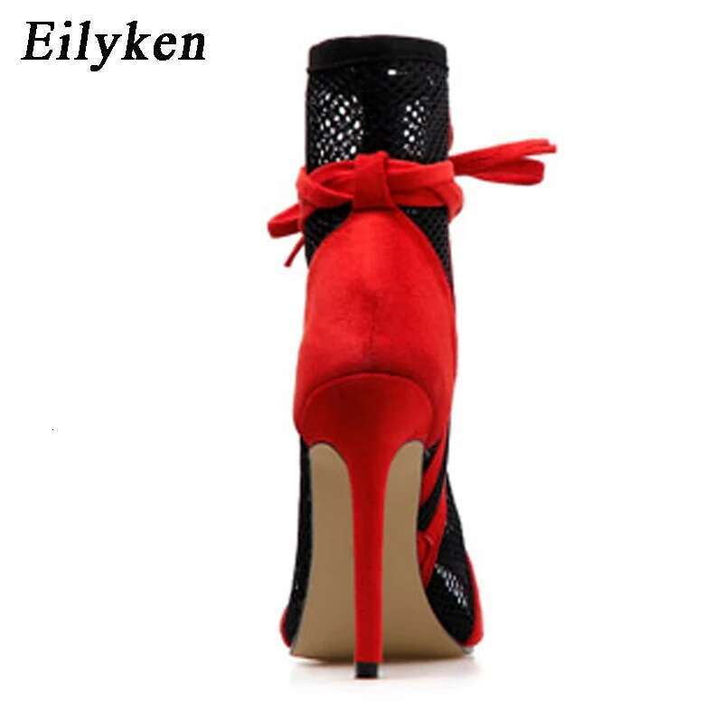 Sexy Peep Toe Stiletto High Heels Women's Sandals Party Zipper ANKLE Boots Club Strippers Shoes Sandalias De Mujer