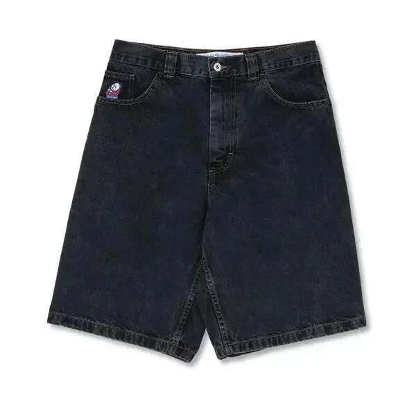American Street Wear Hip-hop Retro Skull Pattern Designer Blue Loose Denim Gym Men's And Women's New High Waisted Basketball Shorts