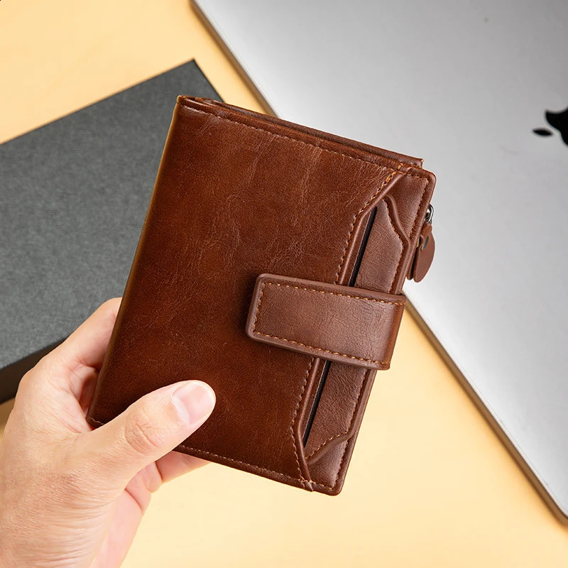 Mens Wallet Leather Short Vintage Multicard PU Pop Gift Box 250218