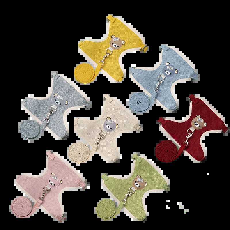 Cute Pet Harness Leash Set for Small Mid Dogs Cat Walking Lead Chihuahua Bunny Vest Harness Poodle Collar Leash Dog AccessoriesXJ250218